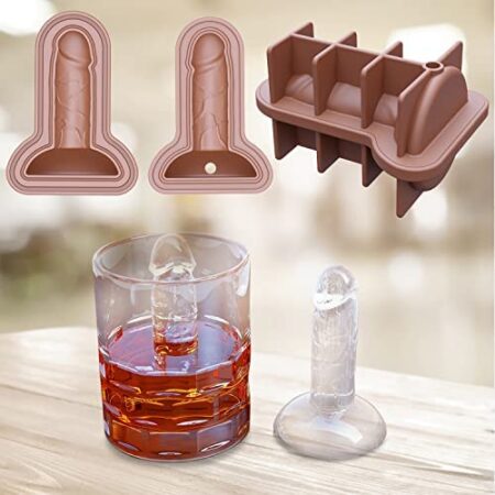 Bachelorette Party Supplies for Adults- Reusable Silicone Ice Cube Tray with Lid for Creative Ice Shapes Ice Molds for Hen Party Decoration Supplies Perfect Gifts for Men & Women