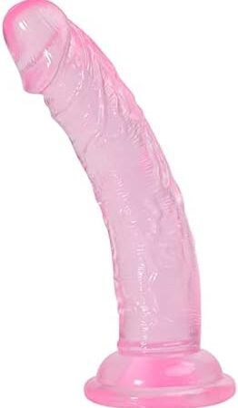 Realistic Dildos, 6.5 Inch Silicone Flexible Dildo with Suction Cup for Hands-Free Play, Adult Sex Toys for Men Women Couples G Spot Anal Butt Plug Prostate, Pink Small