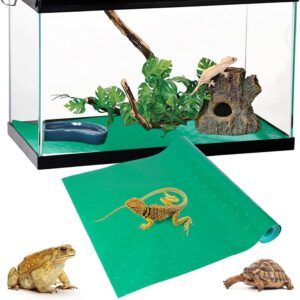 AMFUN Reptile Carpet,17" x 78" PVC Pet Mat Terrarium Liner Lizards Bedding, Non-slip Floor Mat for Snakes, Turtles, Chameleon, Gecko, Bearded Dragon, Iguana and other reptile(Green)