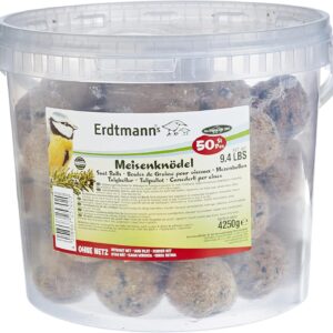 Erdtmann Fat Balls for Wild Birds - Pack of 50 Suet Balls - High-Energy Garden Treat for Wild Birds - Un-Netted, Perfect Consistency, Ideal for Year-Round Feeding and Easy Food Intake