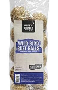 Garden Mile Fat Suet Ball, Packet of 10 x Suet Balls Bird Food Fat Balls for Birds Fat Balls Premium Garden Wild Bird Food High in Energy & Protein-Rich Feed Fresh Suet Cakes (10)