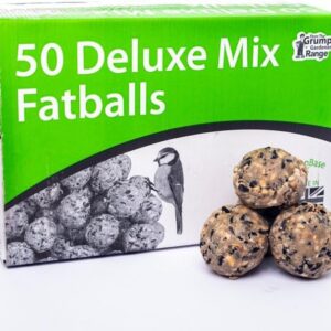 Grumpy Gardener Deluxe Mix Fat Balls – Premium Wild Bird Food – Suet Balls Enriched Ingredients - Nutritious Fat Balls for Wild Birds - Essential Nutrients (50 pack, 4kg)