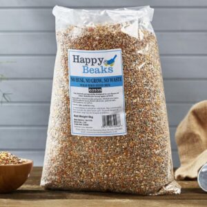 Happy Beaks No Mess Wild Bird Seed - No Grow No Husk No Waste Feed Mix High Energy Premium Food For Wild Birds … (Wild Bird Seed 14kg)