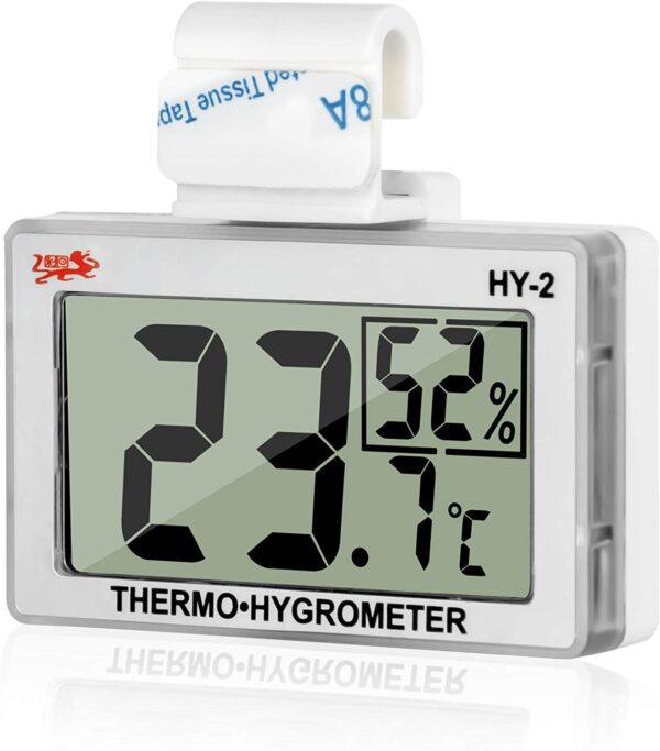 LXSZRPH Reptile Hygrometer and Thermometer High LCD Display Temperature Humidity Meter Gauge with Hook for Reptile Tanks, Terrariums, Vivariums (1 Pack)