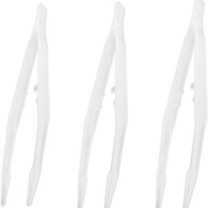 NA 3 Pcs Reptiles Feeding Tweezers Plastic Noctilucence Tweezers Reptile Feeding Tongs Reptile Feeding Tool for Iguanas Bearded Dragons Lizards Geckos Turtles Corals, 18CM