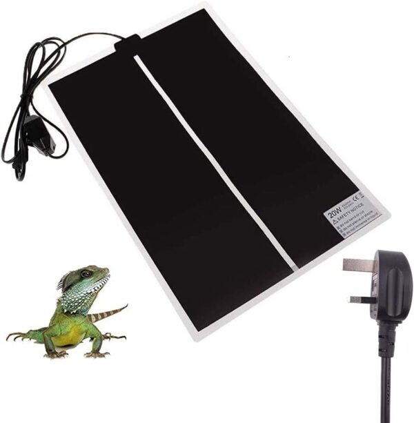 NEKOSUKI Reptile Heating Mat, 20W 16.5x11 inch Waterproof Reptile Heat Pad Under Tank Terrarium with Temperature Control, Safety Adjustable Reptile Heat Mat for Turtle, Tortoise, Snakes, Lizard, Gecko