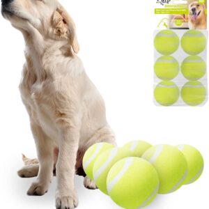 ALL FOR PAWS Interactive Tennis Balls, 6 Pack Dog Ball Toys, Dog Tennis Balls for Max Ball Launcher, Puppy Balls Replacement (Max balls 6 Pack)