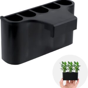 Bewudy Aquarium Plant Holder for Rimmed Tank, Aquatic Plant Cup Aquarium Hanging Plant Holder, Plastic Aquatic Plant Pot with 5 Hole for Emersed Plants Fish Tank Decorations(Rimless)