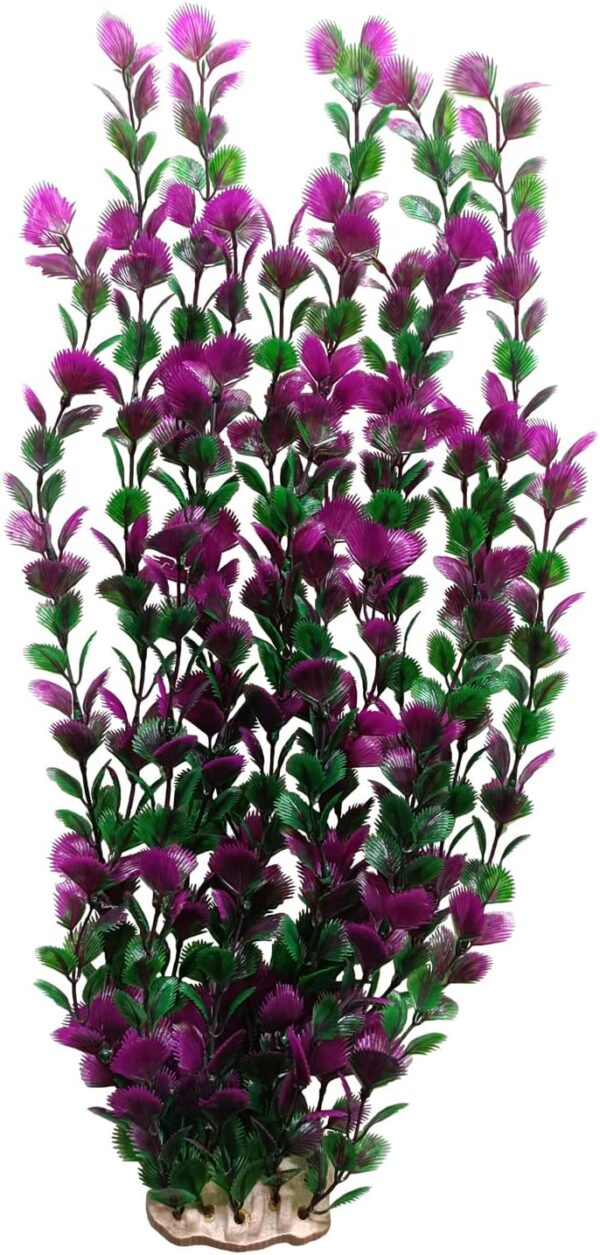 DUTACK Purple Grass Cluster Aquarium Décor Plastic Plants Extra Large 20 Inches Tall 6522