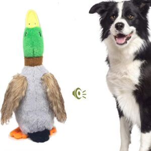 Dog Squeaky Toys, Quacking Mallard Duck Pet Dog Toy, Squeaky Dog Toy, Plush Puppy Dog Chew Toy Suitable for Small Medium Dogs