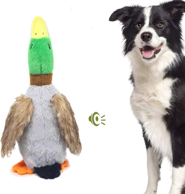 Dog Squeaky Toys, Quacking Mallard Duck Pet Dog Toy, Squeaky Dog Toy, Plush Puppy Dog Chew Toy Suitable for Small Medium Dogs