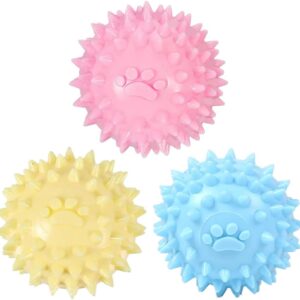 WTUSGA 3 PCS Pet Training Ball Floatable Dog Pool toy Dogs Chew Spiky Ball for Puppy, Ideal for Medium and Small Dogs Teeth Cleaning Supplies