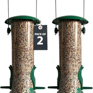 Home-Ed Hanging Bird Feeders for Small Birds - Wild Bird Seed Feeder - Large Capacity, Premium Quality & Sleek Design - 360-degree Bird Feeder Station