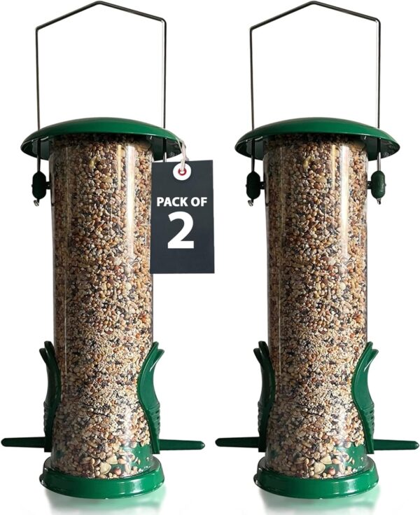 Home-Ed Hanging Bird Feeders for Small Birds - Wild Bird Seed Feeder - Large Capacity, Premium Quality & Sleek Design - 360-degree Bird Feeder Station