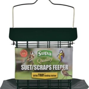 Supa Premium Suet Block/Scrap Feeder with Tray has been specifically designed for the feeding of Suet Blocks & Scraps but can also be used for Fruit, Seed Blocks etc.