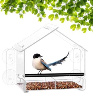 Urban Deco Window Bird Feeder with strong suction cups bird feeders for small birds Bird House for Outside Acrylic Window Bird Feeder for Garden, Outdoor 232