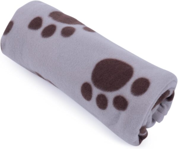 Petface Soft Cosy Fleece Comforter Paw Prints Blanket for Dogs, 100 x 70 cm