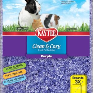 Kaytee Clean & Cozy Super Absorbent Paper Bedding for Cages, Hamster, Gerbil, Mice, Rabbit, Guinea Pig, 49.2 Litre, Purple