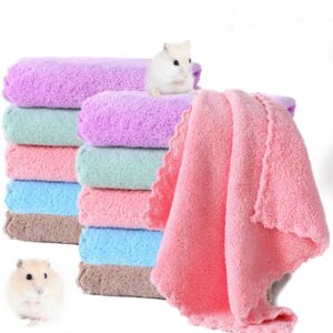 MZQSIY 10 Pieces Small Animal Plush Bed,guinea Pig Blanket 11.81 * 11.81in Hamster Fleece Cage Liners for Cage Accessories for Rabbit Bunny Chinchilla Squirrel Hedgehog Hamster