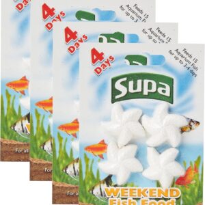 Supa Aquarium Weekend Fish Food, 4 Days, Pack of 4, Easy To Use, Slow Releasing Food Block For Feeding Cold Water & Tropical Aquarium Fish