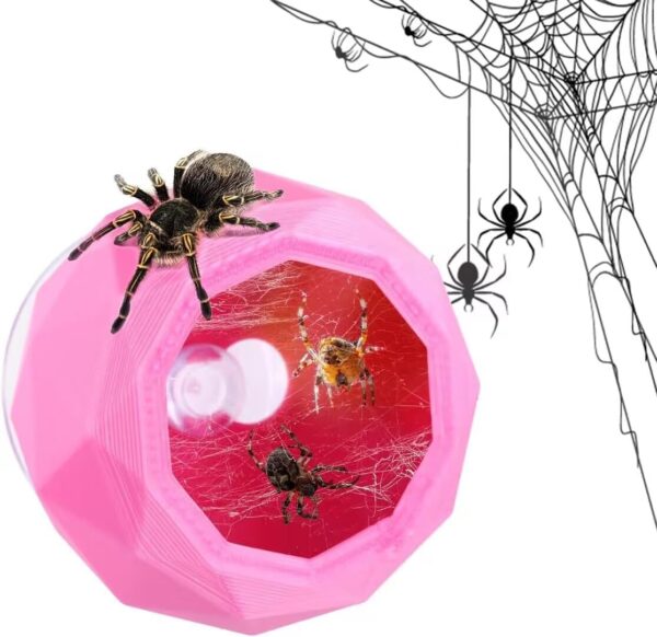 Abizoo Pet Jumping Spider Hidden House, Jumping Spider Enclosure,Reptile hideouts Spider Hide Swing with Suction Cup, Tarantula Enclosure pet Spider and Frog Hide cave Climbing Toys