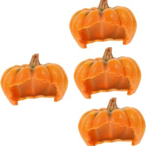 BESPORTBLE 4pcs Aquarium Landscaping Pumpkin Gecko Hide Hideout Pumpkin Cave Fish Tank Pumpkin Decor Reptile Hideaway Habitat Aquarium Assecories Pumpkin Hideout Lizard Hideout Cave Resin