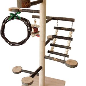 Bird Standing Perches & Ladder Gym Playstand Toy Birdcages Chewing Toy Swing Parrot Birdcages Entertainment Toy