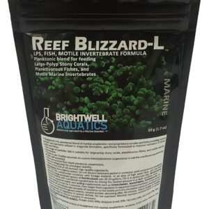 Brightwell Aquatics Reef Blizzard L - Powder Planktonic Food Blend to Feed Large Stony Corals & Planktivorous Fish, 50-g