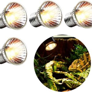 E27 Reptile Heating Bulb, Heat Lamp Bulb 50W UVA UVB Basking Bulbs for Reptiles, Sunbathe Heat Lamp for Tortoise Lizard Chicks Gecko Chameleon Amphibian Insulation Calcium Supplementation