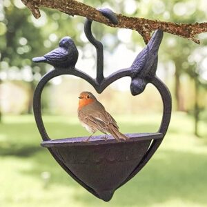 Garden Mile Bird Cast Iron Vintage Love Heart Feeder and Bath