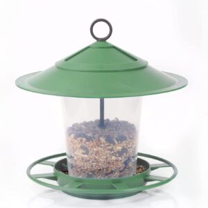 Hanging Lantern Bird Seed & Nut Feeder Green