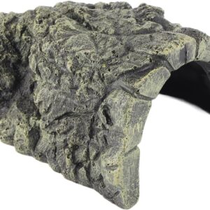 Hffheer Reptile Hideouts Turtle Basking Platform Reptile Hide Habitat Lizards Turtles Resin Hiding Cave Ornament for Aquarium Reptile Terrarium(L)