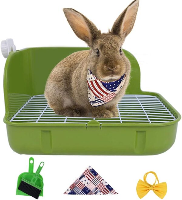 Humorous.P Small Animal Litter Pet Toilet Potty Trainer Corner Litter Bedding Box Pet Pan for Small Animal/Rabbit/Guinea Pig/Galesaur/Ferrets Rectangular Plastic Material