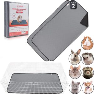 LUFTPETS Guinea Pig Bedding Extra Soft Cage Liner (2-Pack) 47" x 24" | Washable and Reusable Rabbit Bedding & Guinea Pig Bedding | Non-Slip, Extra Absorbent and Waterproof | Ideal for Small Pets