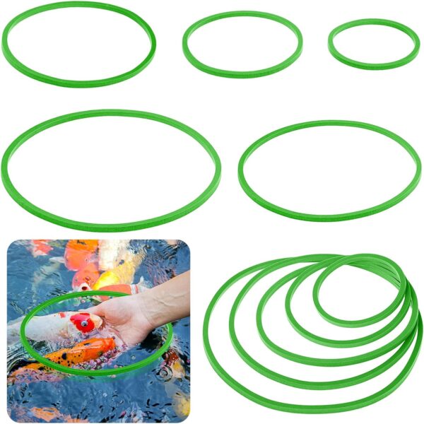 Nogeqi 5Pcs Fish Feeding Ring, Round Aquarium Floating Plant Corral Feeding Ring for Fish Tank for Intercepting Live Floating Aquarium Plants in Place and Make Cleaner Aquarium Tank（Green）