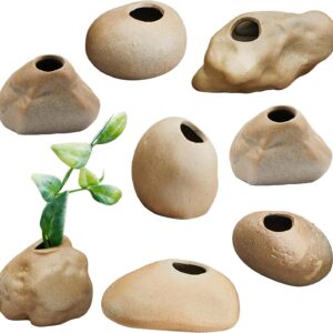 Norme 8 Pcs Aquarium Plant Pots Ceramic Aquarium Plant Holder Aquatic Cup Holder Aquarium Planter Fish Tank Decorations for Plants Cultivation