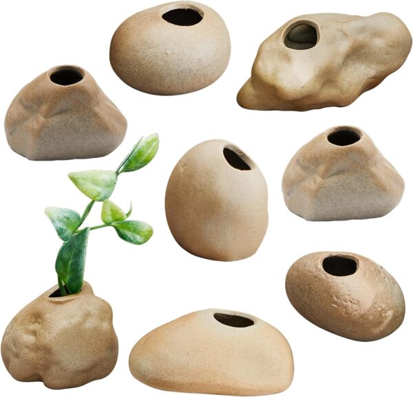 Norme 8 Pcs Aquarium Plant Pots Ceramic Aquarium Plant Holder Aquatic Cup Holder Aquarium Planter Fish Tank Decorations for Plants Cultivation