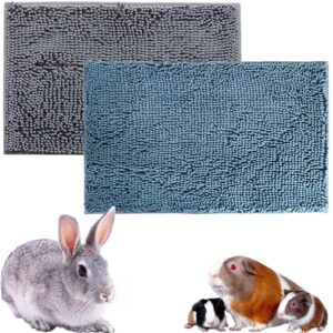 Oncpcare 2 Pack Rabbit Washable Pee Pads Reusable Guinea Pig Training Pad Small Animal Sleeping Bedding Mat for Bunny Fleece Liners for Chinchilla Cage