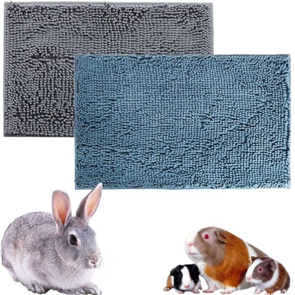 Oncpcare 2 Pack Rabbit Washable Pee Pads Reusable Guinea Pig Training Pad Small Animal Sleeping Bedding Mat for Bunny Fleece Liners for Chinchilla Cage