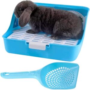 PINVNBY Rabbit Cage Litter Box Small Animals Corner Toilet House Bunny Litter Bedding With Scoop for Adult Guinea Pigs Ferrets Rats