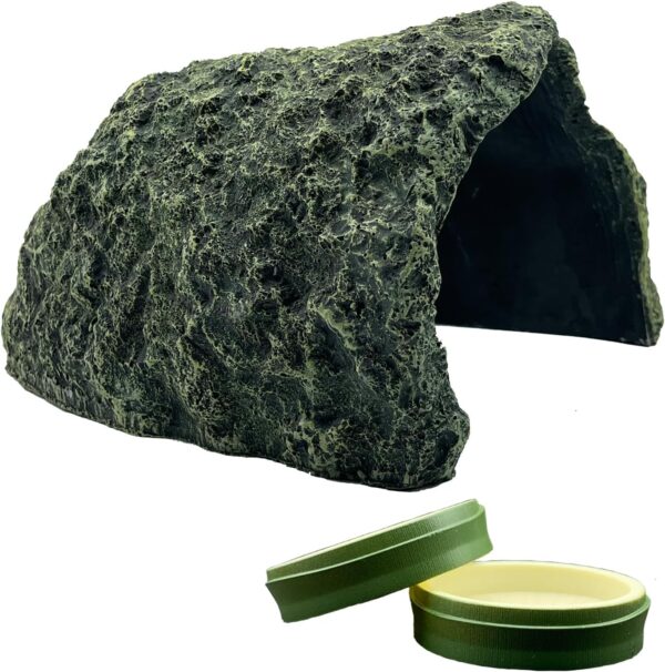 Reptile Hides and Caves XL Resin Simulation Rock Reptile Hide Terrarium Habitat Décor Bearded Dragon Hideout for Bearded Dragon Lizards Ball Python Snakes Turtle Large Reptiles, Amphibians