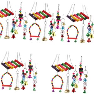 Yardwe 5 Sets Bird Cage Swing Hummingbird Swing Bird Standing Swing Bird Play Perch Birdcage Swing Parakeet Cage Accessories Parrot Perch Bird Playthings Bird Stands Wind Chimes