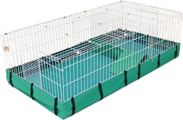 MidWest Homes for Pets Guinea Habitat Guinea Pig Cage, 119.38L x 60.96W x 35.56H centimeters (47L x 24W x 14H Inches), Includes Top Panel and Divider Panel, White and Green, Model 171GHP