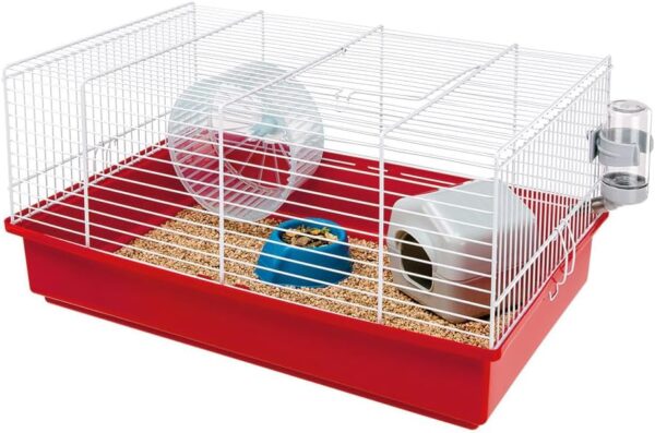 Ferplast CRICETI 9 Large Hamster Cage - Fully Equipped, Comfortable Interactive Habitat, Exercise Wheel & Accessories Included - Easy Clean, 46x29,5xh23cm