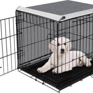 Pet Prime Dog Crate Cover for Wire Cages 24 Inch Indoor Breathable Polyester Pet Kennel Cover Machine Wash & Dry Double Door Small (Cover Only)