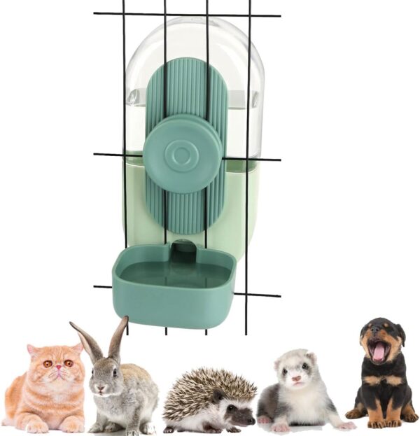 1L Small Pet Water Dispenser, Hanging Automatic Water Bowl for Cage, Water Station for Small Dog Cat Kitten Bunny Guinea Pig Ferret, 35oz Water Capacity (Waterer)