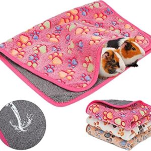 HYLYUN Waterproof Guinea Pig Blankets, 3 Pack Washable Small Animals Fleece Cage Liners Pet Soft Sleep Mat Cover Warm Flannel Throw for Hamster Guinea Pig Rabbit Chinchilla Hedgehog Ferret -90 * 60cm