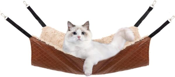 JOYELF Cat Hammock Bed, Medium Reversible Pet Cage Hammock Hanging Soft Pet Bed for Kitten Ferret Puppy or Small Pet