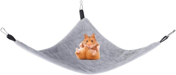 Pssopp Small Pet Hammock Triangle Pet Cage Hammock Hanging Bed Cage Accessories for Sugar Glider Squirrel Hamster Guinea Pig Mice Rats Birds(Grey)