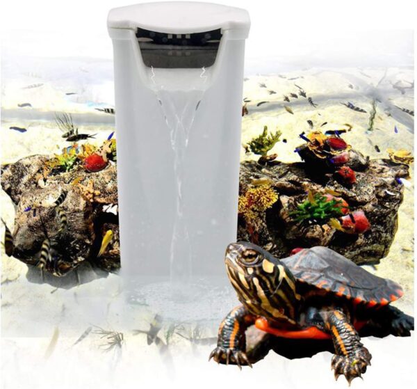 Aquarium Internal Filter 240L/H Reptile Turtle Tank Filter Fish Tank Waterfall Filter Low Water Level Water Cycle Clean Pump Filtration for Fish Amphibian Cichlids Frog Crab (240L/H Waterfall Filter)